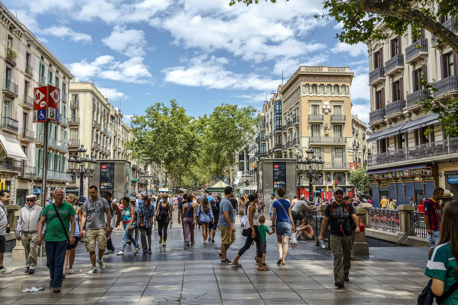 Rambla Street In Barcelona, Spain