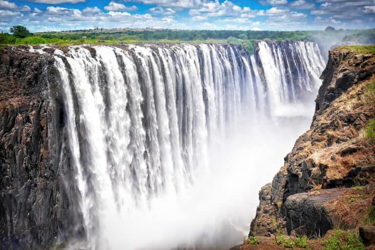 Victoria Falls I Zimbabwe I Afrika Et Utrolig Smukt Vandfald